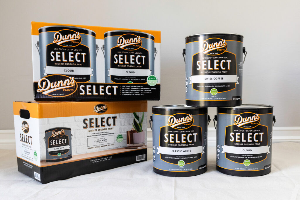Dunn's Select Paint cans and buckets.
